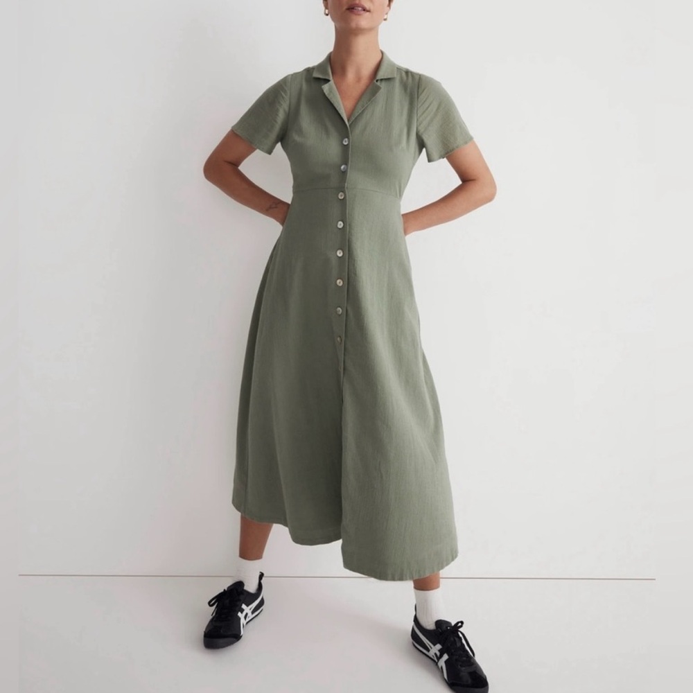 Madewell Button Front Midi Dress, 100% cotton